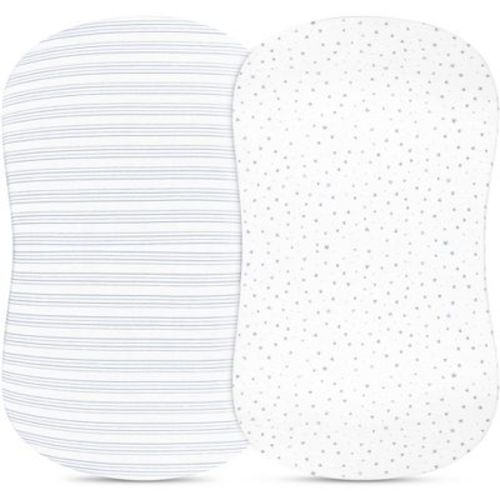 Ely's & Co. Baby Fitted Bassinet Sheet 100% Combed Jersey Cotton For Baby Boy 2 Pack