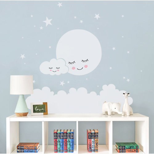 Harriet Bee Burmeister Moon Clouds and Stars Wall Decal & Reviews | Wayfair