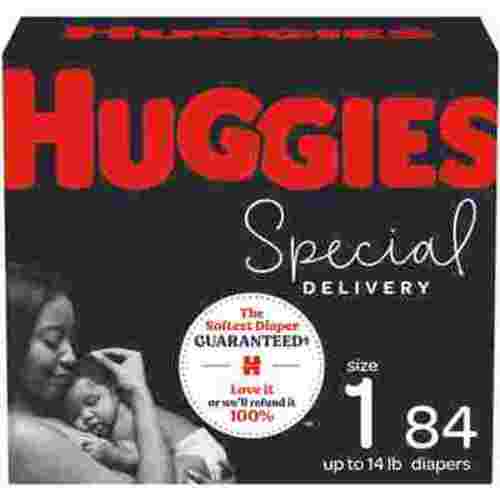 Huggies Size 1 Hypoallergenic Baby Diapers, Special Delivery, 84 Ct