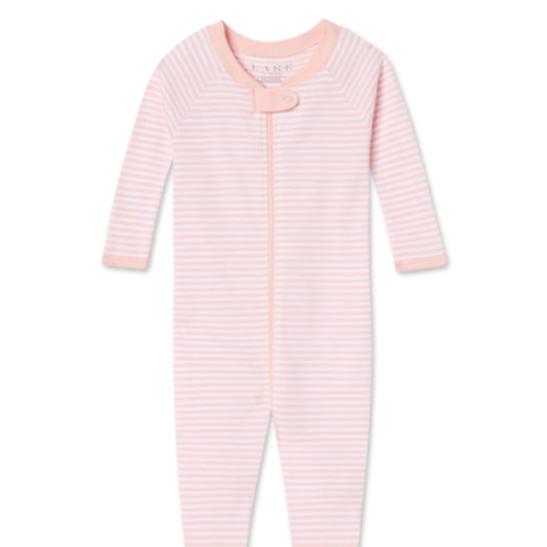 LAKE | Baby | Pima Cotton Pajamas | English Rose Stripe Baby Sleeper