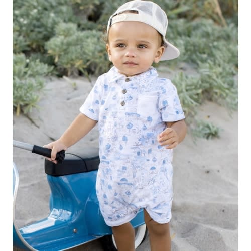 Santorini Organic Baby Boy Romper