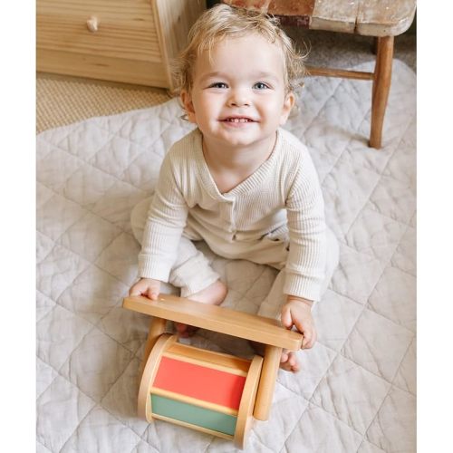 Spinning Drum Montessori Infant Toy - Rainbow Spin Wheel - Spinning Toys for Babies - Baby Montessori Toys Up to 1 Year Old Infant
