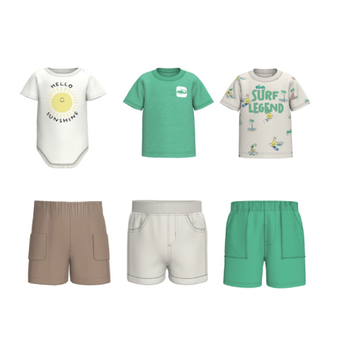 Garanimals Baby Boy Short Sleeve Mix and Match Outfit Kid-Pack, 6-Piece, Sizes 0-24 Months