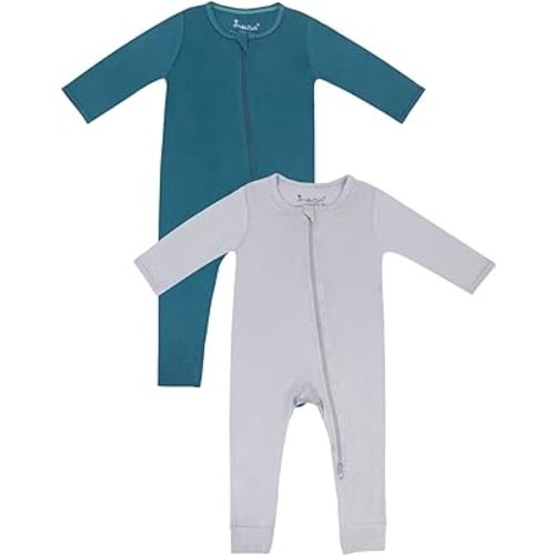 Jimonda Pajamas,Unisex Baby One-Piece Footless,2-Way Zip closure