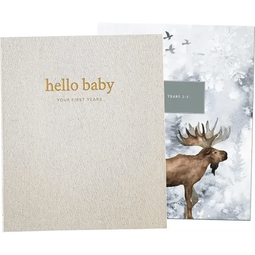 Unisex Baby Memory Book | Minimalist Baby Book First Year Baby Book Keepsake for Milestones | Baby Books First Year Memory Book | Simple Baby Scrapbook for Boy Girl Milestones | Linen - Peachly