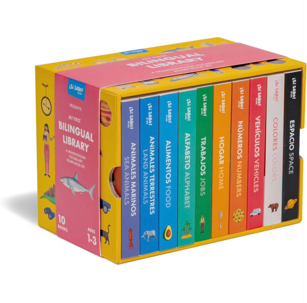 My First Bilingual Library: A Spanish-English Vocabulary Board Book Set of Colors, Numbers, Animals, ABCs, and More (Si Sabo Kids)