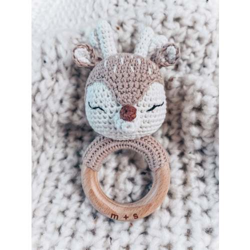 Marlowe and Sage LLC - Deer Hand Crochet Rattle - Deer