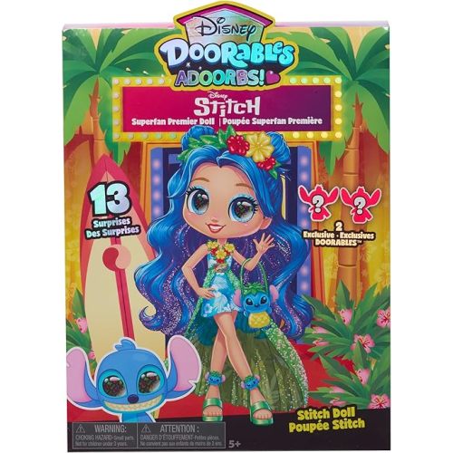 Just Play Disney Doorables ADOORBS Deluxe Stitch Superfan Doll, 2 Exclusive Figures, Movie Premiere, UNbox 10 Mini Accessories, Fun Play Area, Toy Gift for Collectors, Fans, Tweens, Girls & Kids 5