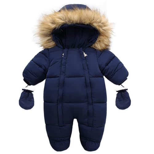 CYTAFE Baby Girl Boy Snowsuit Cute Down Jacket Hooded Romper Light Puffer Padded Jumpsuit Infant Winter Outwear