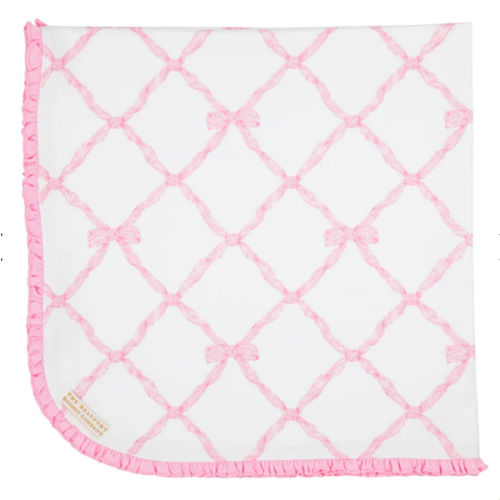 Baby Buggy Blanket - Belle Meade Bow with Pier Party Pink