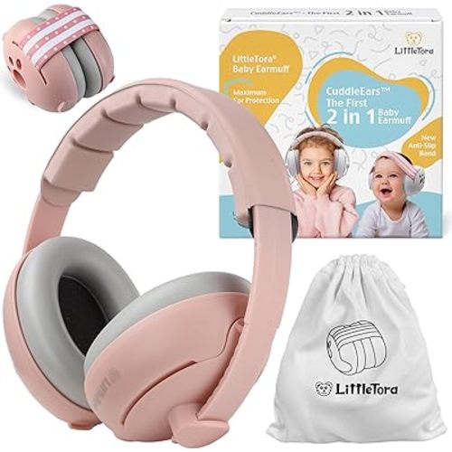 'CuddleEars' 2 in 1 Baby Ear Muff - Noise Canceling Infant Toddler Headphone Hearing Protection Earmuff for Plane