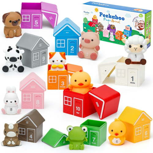Farm Animal Toys for Toddlers 1-3 Year Old, Montessori Learning Toys, Counting Sort Matching Game for 1 2 3 Year Old Boys Girls Birthday Gifts