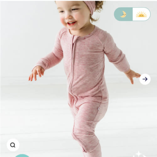Heather Mauve Ribbed Zippy - Little Sleepies