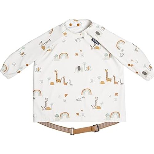BIBaDO - Long Sleeve Baby Bibs - Babies & Toddlers 6-36 Months - Coverall Baby Led Weaning Bib - Easy Wipe, Soft & Waterproof