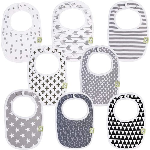 8-Pack Organic Baby Bibs for Girls & Boys - Teething Baby Bibs for Boy, Girl - Newborn Bibs for Baby Girl, Boy