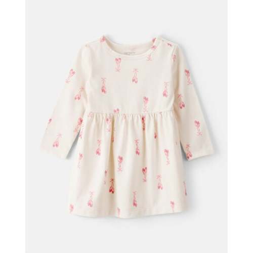 Baby Girl Ballet Slipper Print Long-Sleeve Dress - Ivory - Carter's | Carter's