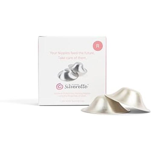 SILVERETTE The Original Silver Nursing Cups, Silverettes Metal Nipple Covers for Breastfeeding, Nursing Shield, 925 Silver Nipple Cover Guards, Soothe and Protect Sore Nipples -Made in Italy
