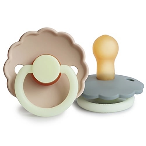 FRIGG 0-6M 2-Pack Glow Rubber Pacifiers in
