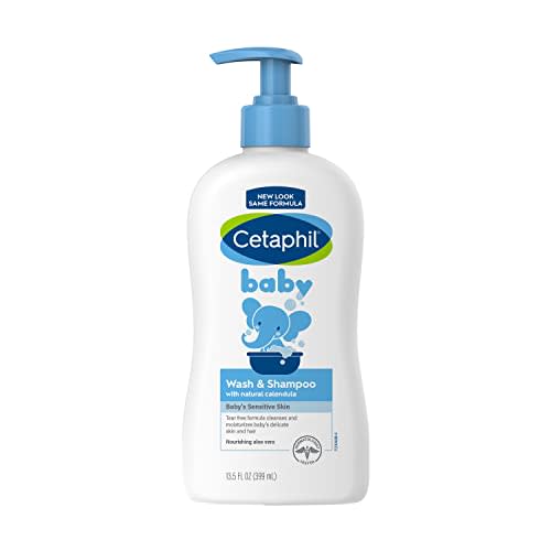 Cetaphil Baby Wash & Shampoo with Organic Calendula ,Tear Free , Paraben, Colorant and Mineral Oil Free , 13.5 Fl. Oz - NEW 13.5oz, Wash & Shampoo