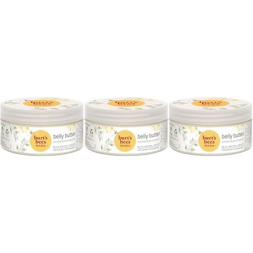 Burt's Bees Mama Belly Butter Stretch Mark Cream for Pregnancy Massages Body & Reduces Scar Appearance, Prenatal & Postnatal Tummy Skin Care, Shea Butter & Vitamin E Rich Formula, 6.5 Oz (Pack of 3)