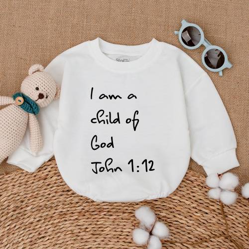 I Am A Child Of God Baby Romper, Bible Verse Baby Bodysuit, Religious Keepsake Outfit, Christian Newborn Bubble Romper, Baby Shower Gift