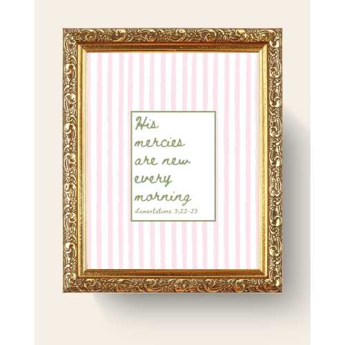 Lamentations 3 Christian Wall Art, Cute Scripture Wall Art, Preppy Grandmillennial Decor, Pink Bible Verse Wall Art, Christian Gifts