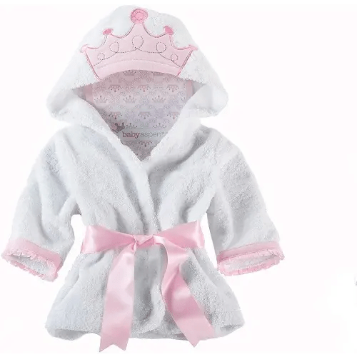 Baby Aspen Little Princess Hooded Towel Robe, Baby Shower Gifts, 0-9 Months, Baby Bath Towel/Spa Robe