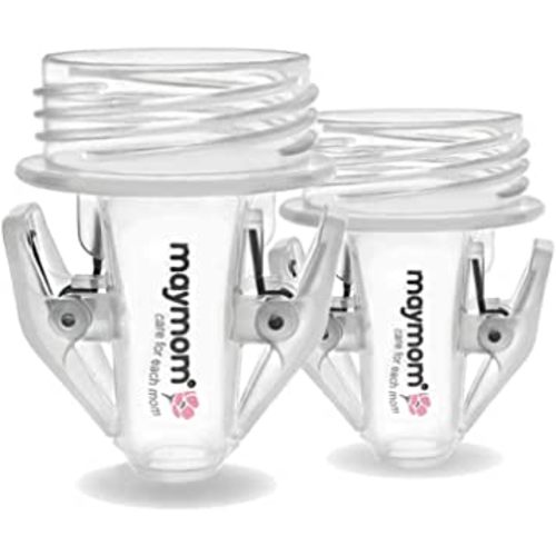 Maymom Breastmilk Storage Bag Adapters Compatible with Avent, Spectra S1, S2 Pumps with Wide Mouth Flange; Clear BPA Free Material; Boiling Water Safe; Do Not Use Microwave or Steamer Bag to Sanitize