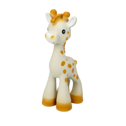 Nuby Jackie the Giraffe Natural Rubber Teether for Babies, Yellow Infant Teething Toy