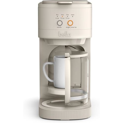 bella VersaBrew 2-in1 Coffee Maker, Fits-anywhere Kitchenware, Brew 3 Sizes Carafes & Single Serve Cups, Dishwasher Safe Reusable Filter & Filter Holder, Iced Coffee Function, 60oz Tank, Oatmilk
