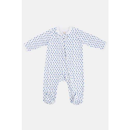 Infant Hearts Zipper Footie