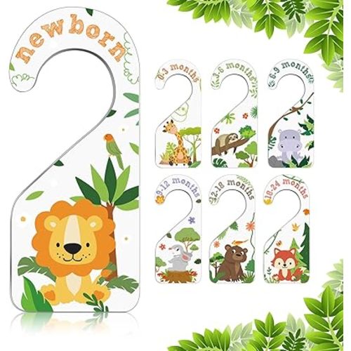 7 Pcs Acrylic Baby Closet Dividers Clear Nursery Closet Dividers for Newborn to 24 Month Baby Boy Girls Home Nursery Supplies Baby Shower Gifts