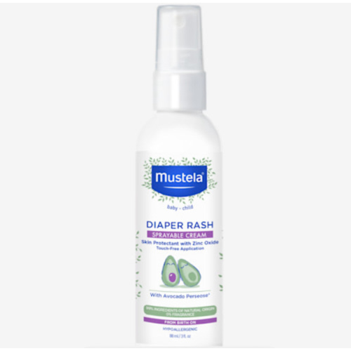 Mustela Baby Diaper Rash Cream Spray – Touch-Free protectant with Zinc Oxide & Natural Avocado - Treats, Soothes and Prevents Diaper Rash- Fragrance-Free - 3 fl. oz