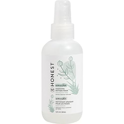 The Honest Company Soothing Baby Bottom Wash | Gently Cleanses + Refreshes | Naturally Derived, Non-Irritating, Made with Aloe | 5 fl oz