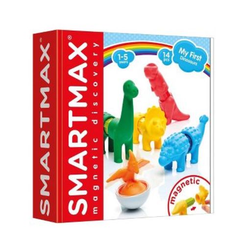 SmartMax My First Dinosaurs: Magnetic Building Set with Animal Figures for Creative Thinking, 14 Pieces