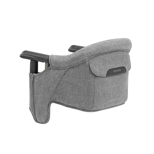 Inglesina Fast Table Chair, Stone Gray Melange - High Chair for Babies & Toddlers 6-36 Months - Fits Tables 0.8'' to 3.5'' Thick - Collapsible, Portable Design - Includes Travel Bag - BPA Free - Stone Gray Mélange