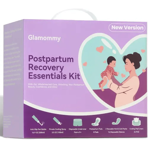 Postpartum Recovery Essentials Kit for Women, Labor & Delivery Postpartum Care, Peri Bottle, Cooling Spray, Disposable Postpartum Underwears, Postpartum Pads, Hot&Cold Packs, Soothing Liners