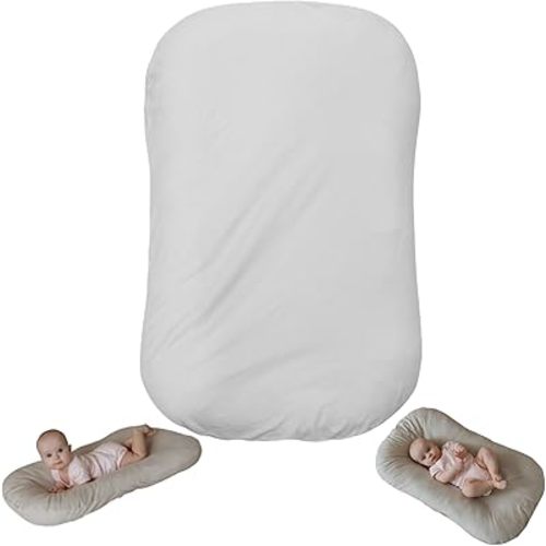 Snuggle Style Baby Nest, Baby Lounger, Organic Cotton Lounger for Baby, Breathable Portable Secure - Snuggle Collection (Gray)