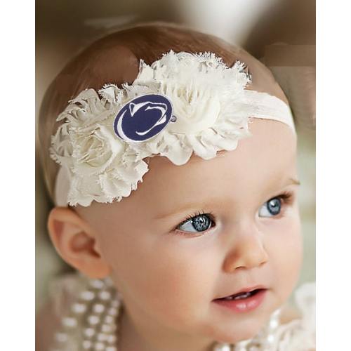 Penn State Nittany Lions Baby/ Toddler Shabby Flower Hair Bow Headband
