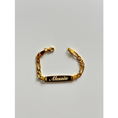 14K Gold Baby Bracelet, Engraved Child ID Bracelet, Gift for 1 Year Old, Baby Girl Gift, Newborn Gift, Stamped Bracelet, New Mom