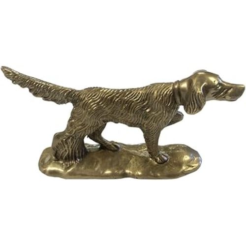 6" Solid Brass Pointer Hunting Dog Paper-Weight Desk Ornament