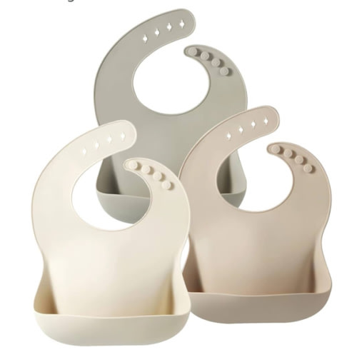PandaEar Silicone Baby Bib for Girls Boys| Adjustable Waterproof Eating Bibs| BPA Free Soft Durable Silicone Bibs for Babies & Toddlers with Large Pocket Food Catcher