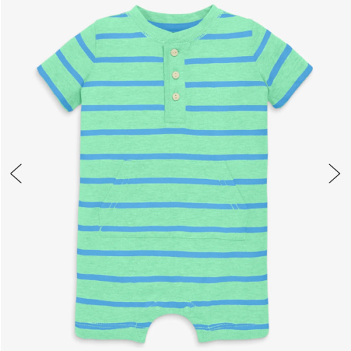 Baby heathered henley shortie in stripe | Primary.com