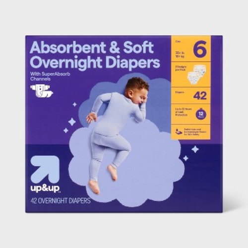 Disposable Overnight Diapers - up&up™ (Select Size and Count) (Color or Pattern May Vary), Size: 642