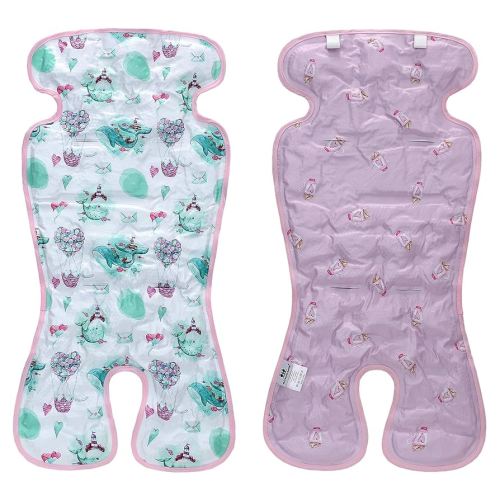 Miracle Baby Gel Car Seat Cooler Pad, Double Sides Universal Stroller Ice Cushion Cooler Mat, Summer Cooling Seat Liner Suitable for Baby Dining Chair, Child Safety Seat, One Pack (Whale+Pink)