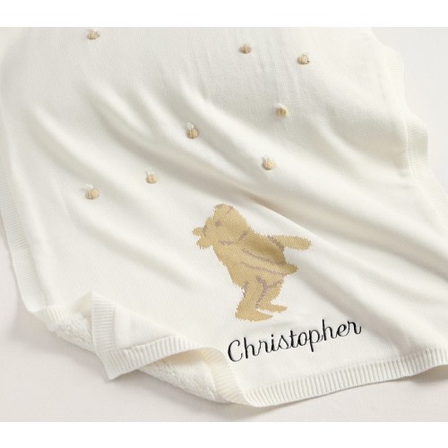Winnie the Pooh Sherpa-Backed Knit Baby Blanket