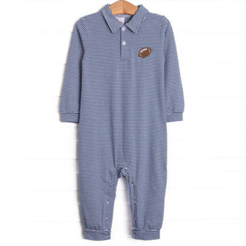 Friday Night Lights Embroidered Romper, Navy – Stitchy Fish