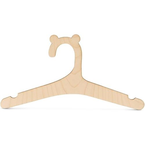 DIY Wooden Baby Hangers for Closet, Set of 5 Bear-Eared Infant Hangers for Baby Clothes & Woodland-Theme Nursery Decor, by Woodpeckers