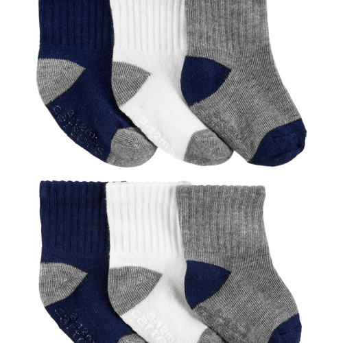 Navy/Grey Baby 6-Pack Crew Socks | Carter’s Oshkosh Canada