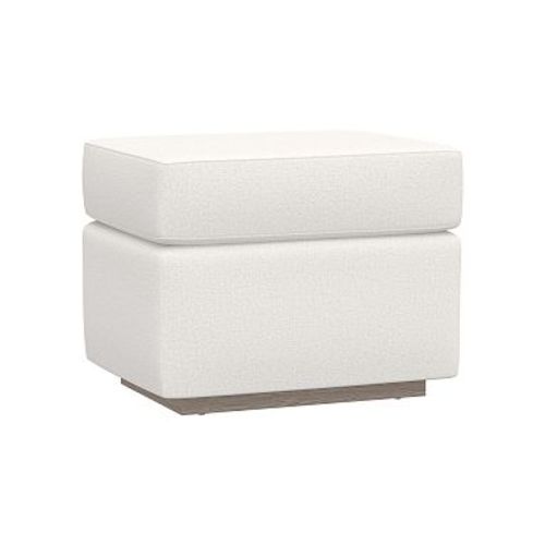 Merced Ottoman Performance Chenille Tweed White